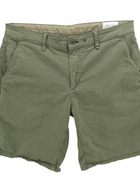 RAG & BONE Perry Cotton Twill Shorts Pale Army Green Stretch Size 33